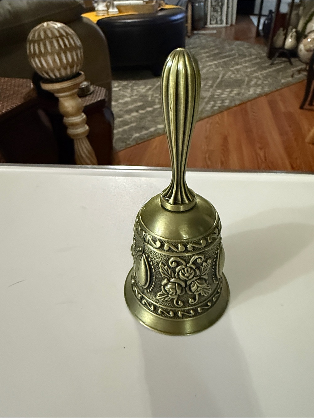 Decorative Embossed Brass Hand Bell